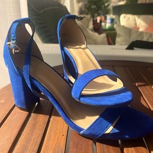 Dream Pairs Royal Blue Suede Block Heels Size 7.5